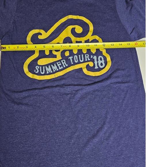 Womens Small Train Summer Concert Tour T Shirt 2018 Blue Yellow - Picture 2 of 5